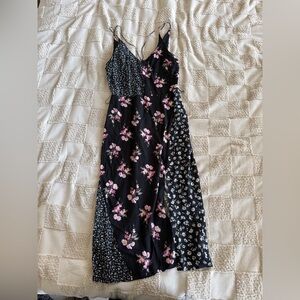 Topshop Black and Pink Floral Maxi Dress size 4